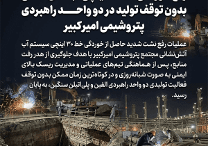 رفع خوردگی خط ۳۰ اینچی آب آتش‌نشانی بدون توقف تولید در دو واحد راهبردی پتروشیمی امیرکبیر